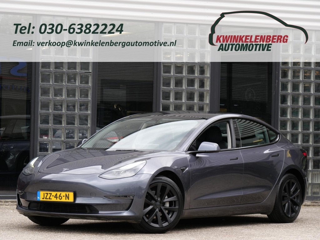 Tesla Model 3 75kWh LONG RANGE AWD/ ELEKT. KLEP/ PREMIUM AUD, Auto's, Tesla, Automaat, Stof, Gebruikt, Zwart