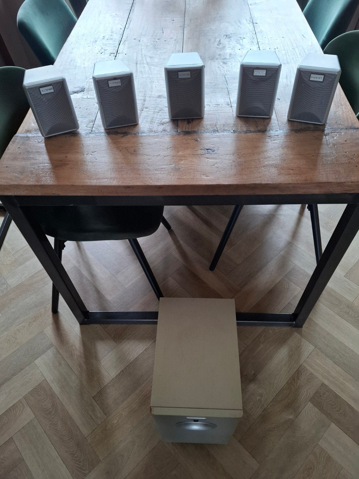 Quadral TSA100 surround luidsprekers. Met actieve sub., Gebruikt, 70 watt of meer, 5.1-systeem, Overige spelers