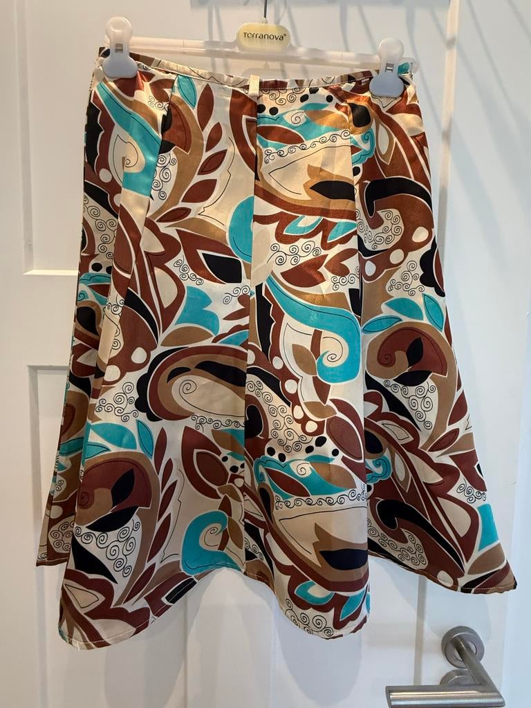 Terranova rok met abstracte print, maat 10 GB, Kleding | Dames, Ophalen, Gedragen, Maat 38/40 (M), Overige kleuren