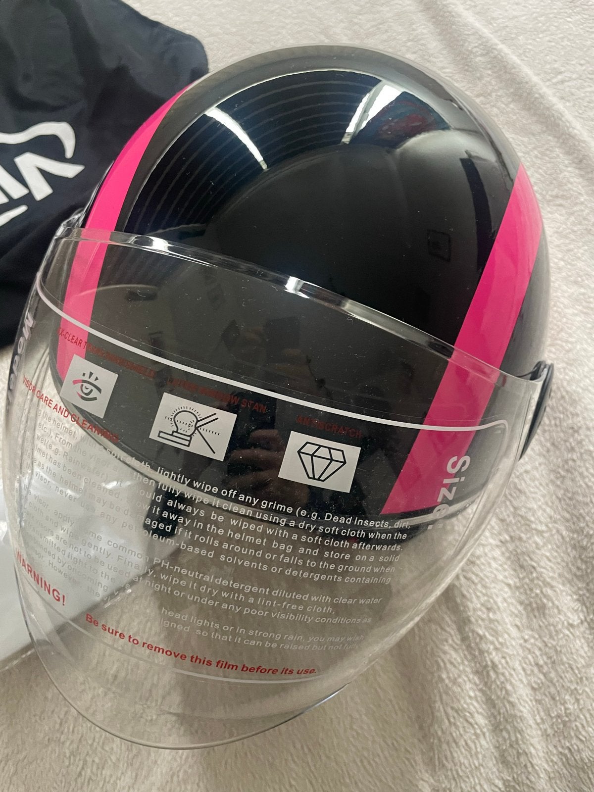 Vinz Helmets Scooterhelm Zwart/Roze mt L, Ophalen of Verzenden, Nieuw met kaartje, Dames, Overige typen