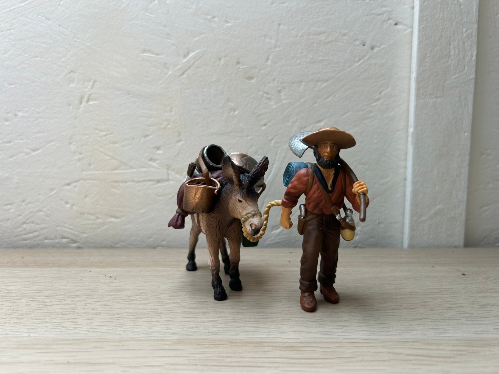 Schleich goudzoeker met ezel, Ophalen of Verzenden, Zo goed als nieuw, Paard, Beeldje of Figuurtje