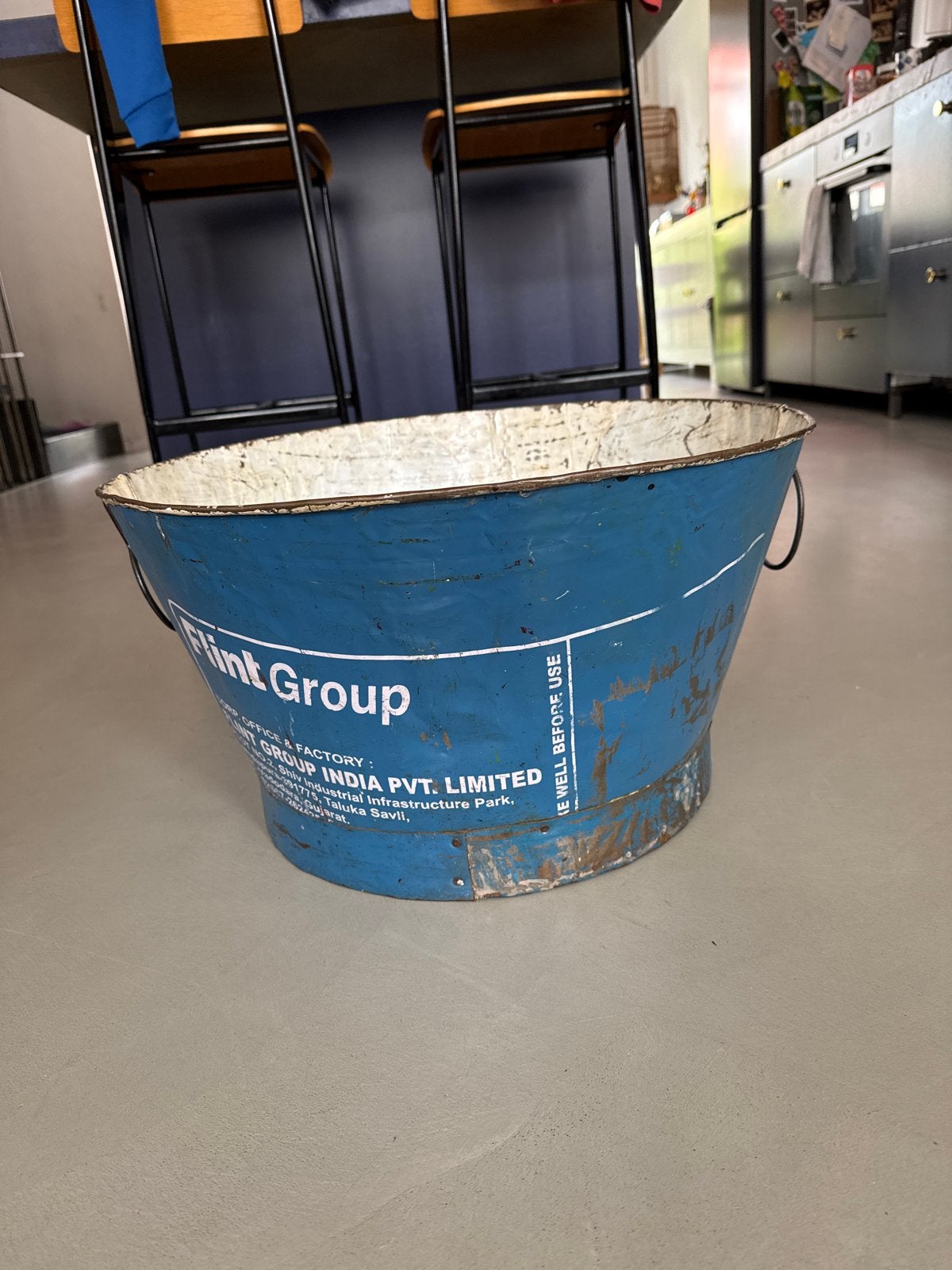 Industriële metalen ton - speelgoedton - Flint Group, Ophalen