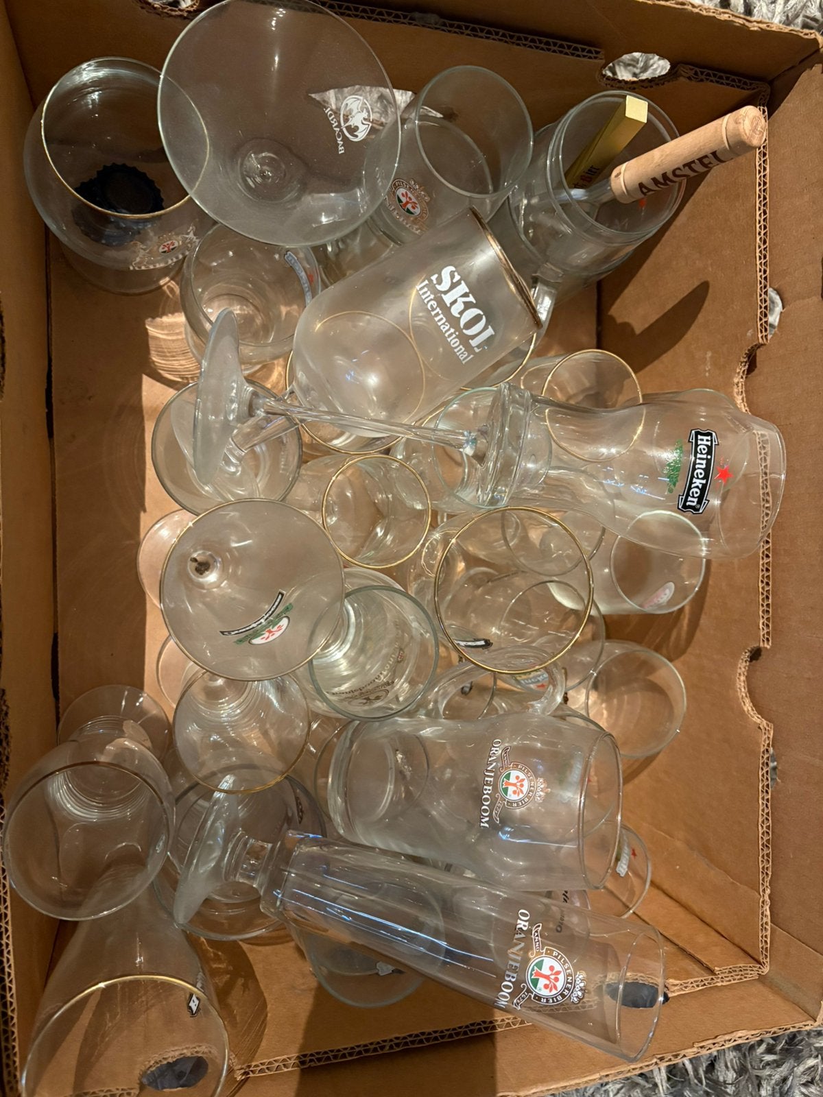 Bierglazen (Heineken, Skol, Oranjeboom), Ophalen, Zo goed als nieuw, Bierglas