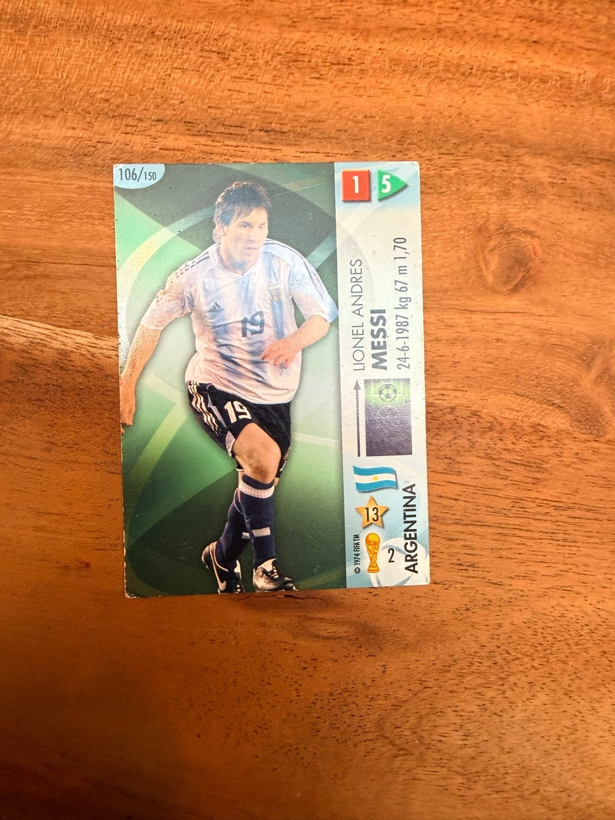Messi's eerste WK kaart - FIFA World Cup 2006 Panini, Ophalen, Gebruikt, Buitenlandse clubs, Spelerskaart