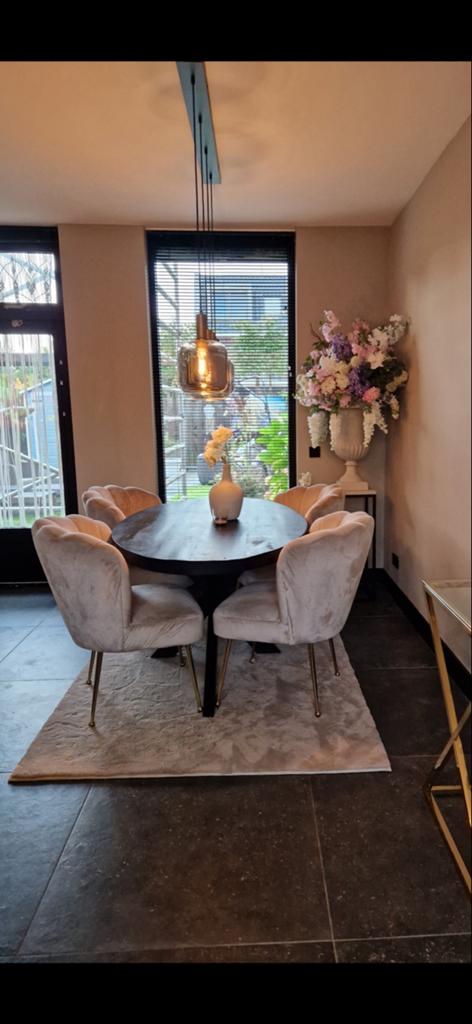 Set van 4 stijlvolle eetkamerstoelen - Zo goed als nieuw, Huis en Inrichting, Stoelen, Ophalen, Gebruikt, Overige kleuren, Vier