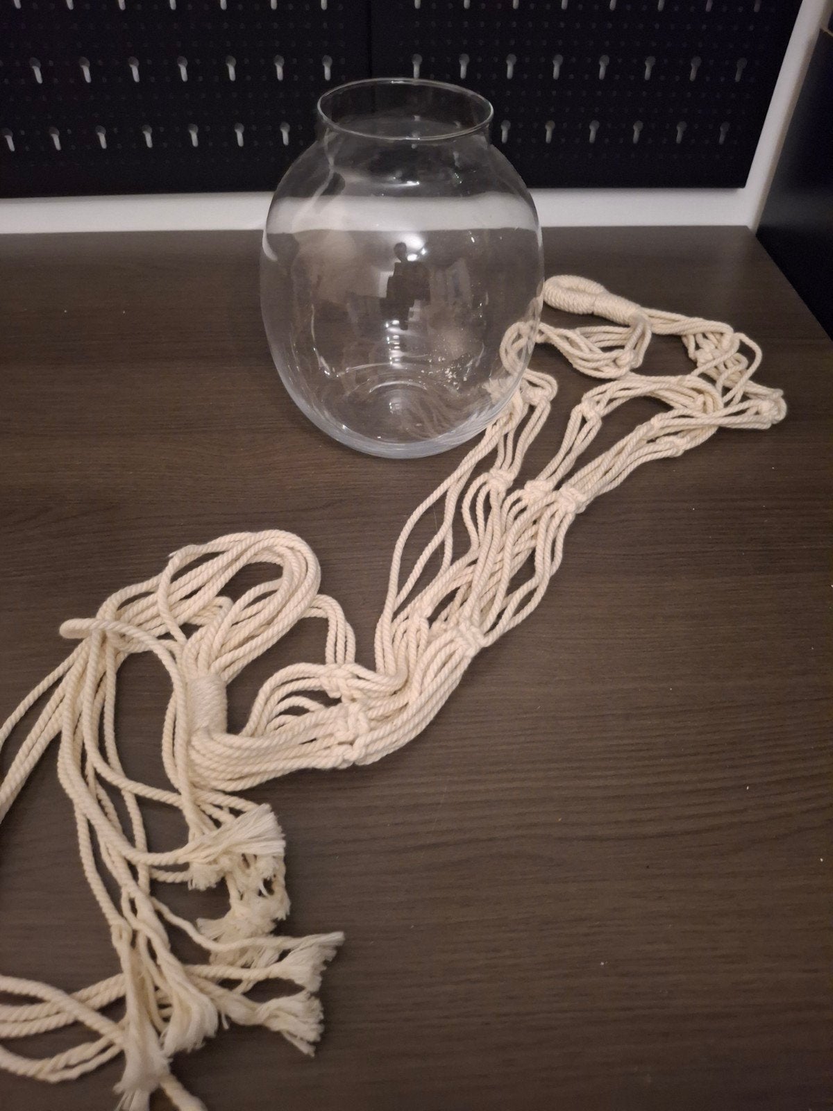 hangend touw met glas, Ophalen of Verzenden