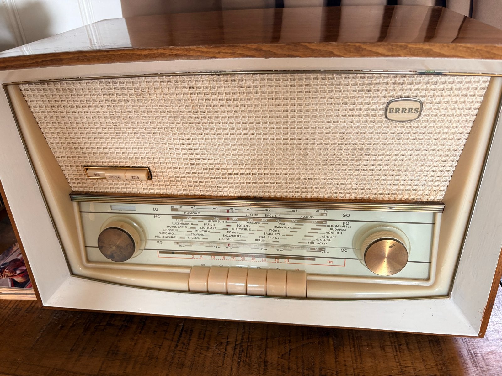 Vintage Erres Radio Platenspeler Combinatie met singeltjes, Ophalen, Gebruikt, Platenspeler, Overige merken