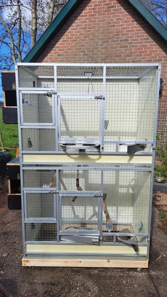 Dubbele kooi, Dieren en Toebehoren, Ophalen of Verzenden, Aluminium, Vogelkooi