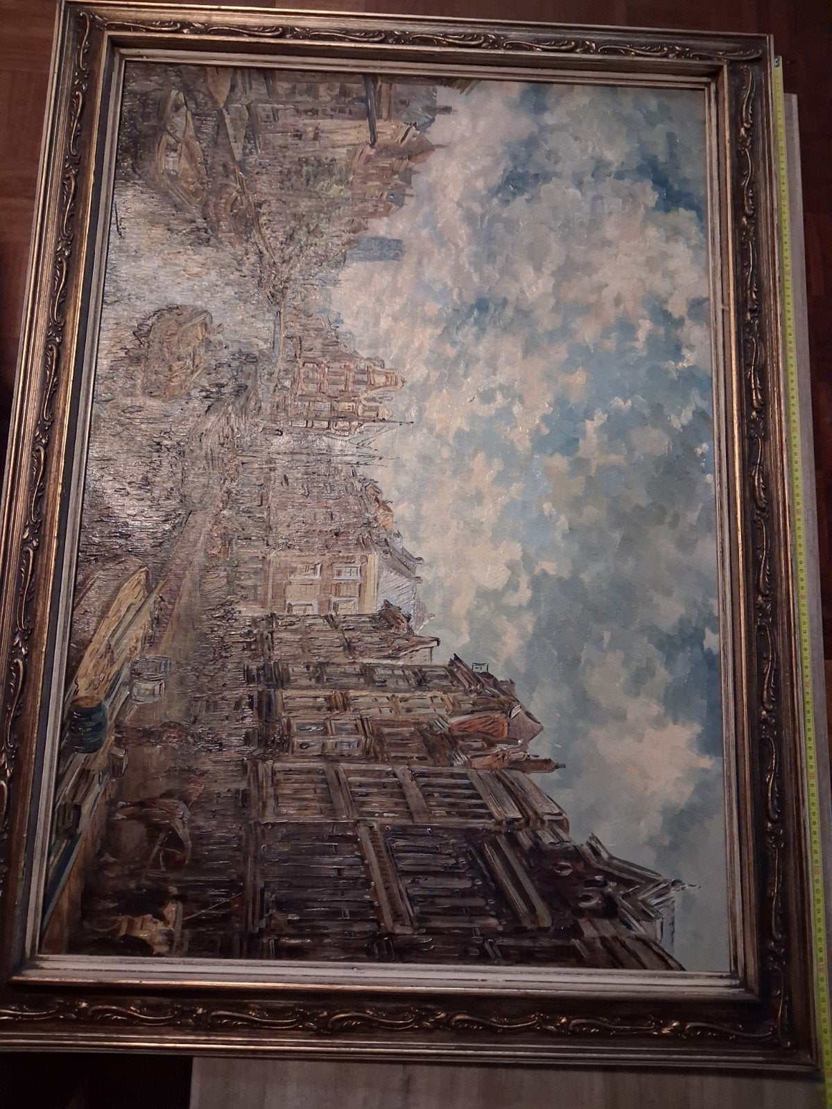 amsterdamse grachten  Olieverf op Doek Ingelijst, Antiek en Kunst, Ophalen