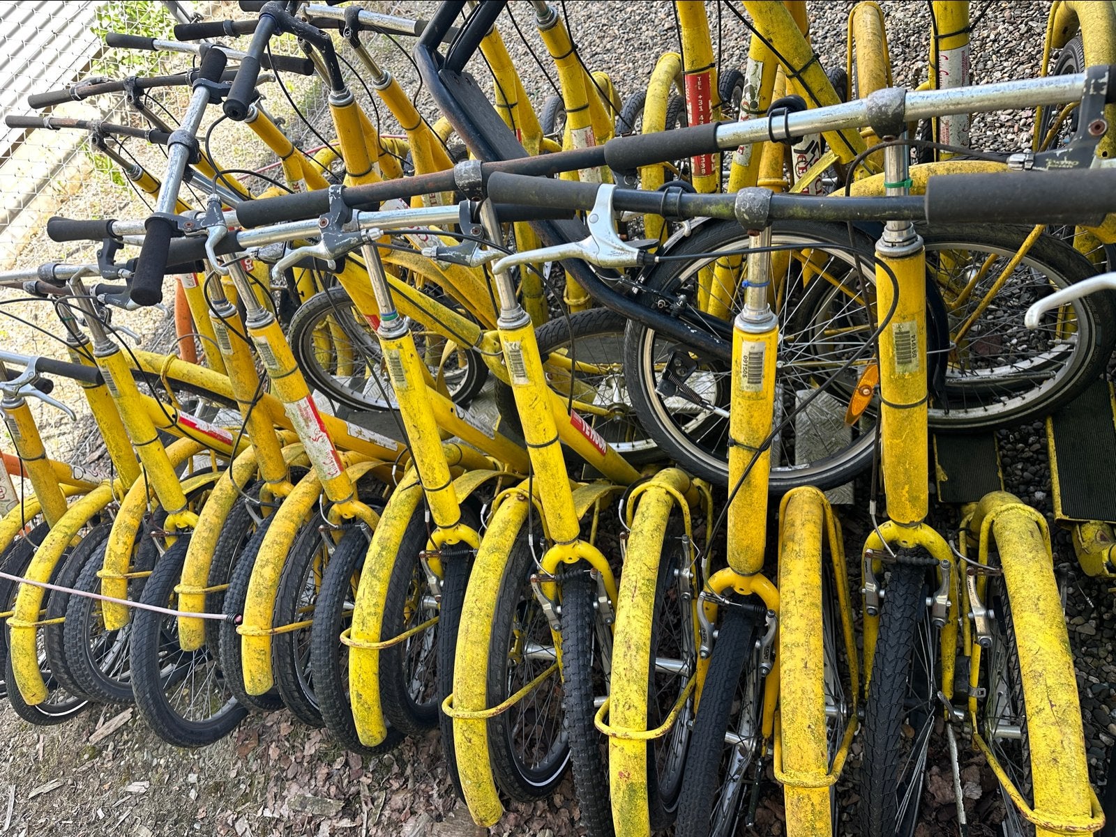 Partij gele steps - Ideaal voor verhuur of project, Fietsen en Brommers, Steps, Ophalen, Gebruikt, Gewone step
