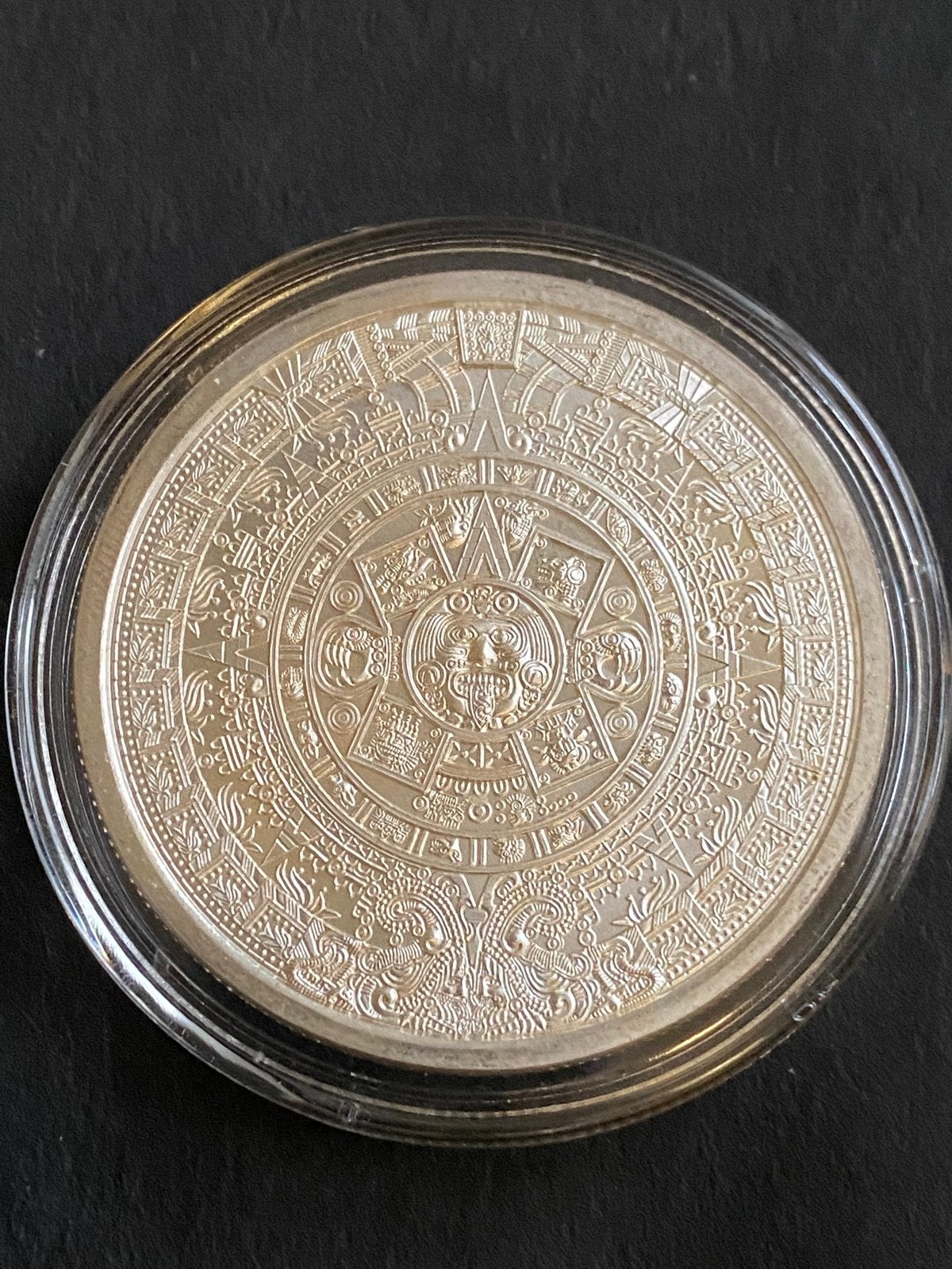 Aztec Calendar round - 1 oz zilver, Ophalen of Verzenden, Zilver