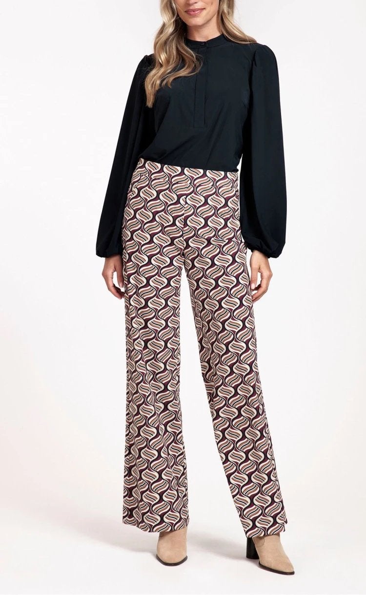 Studio anneloes marjon retro broek L bordeaux, Kleding | Dames, Broeken en Pantalons, Maat 42/44 (L), Ophalen of Verzenden, Zo goed als nieuw