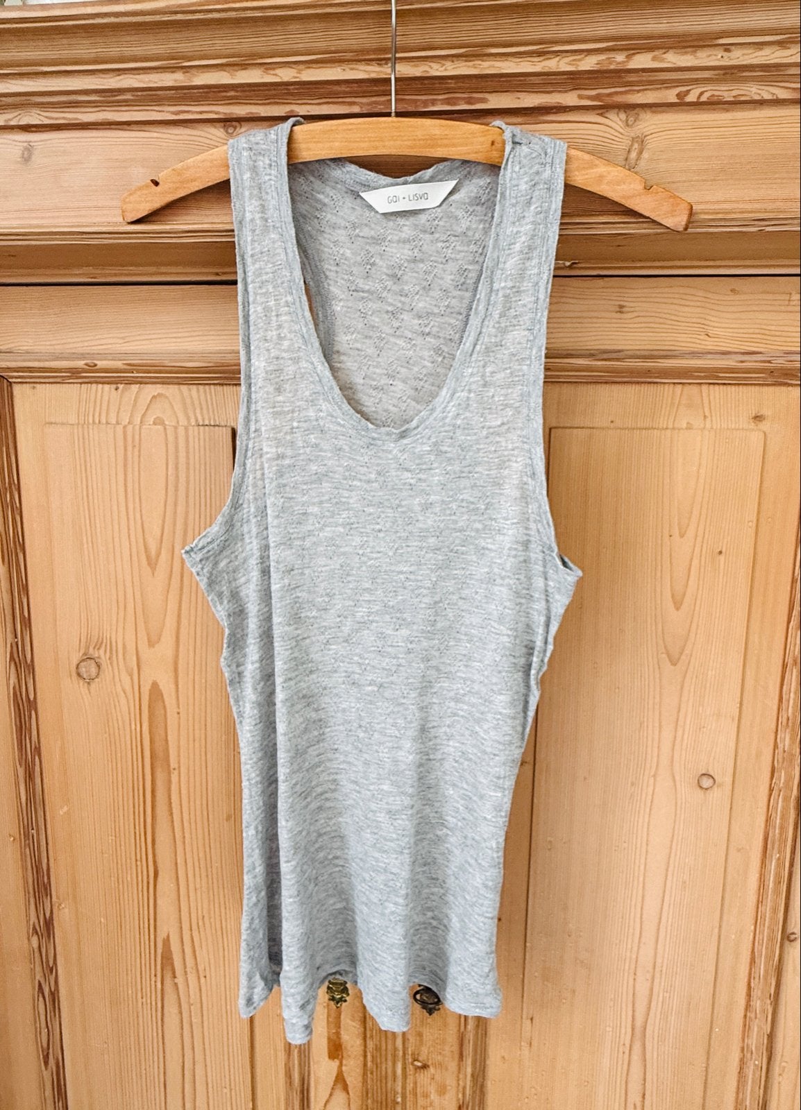 Gai + Lisva grijze pointelle tanktop zijdemix maat M, Maat 38/40 (M), Nieuw, Ophalen of Verzenden, Zonder mouw