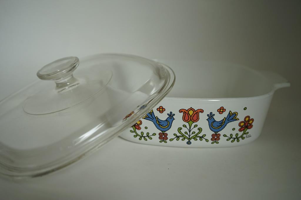 vintage pyroflam Corning Ware Country Festival pan A-2-B., Ophalen of Verzenden, Gebruikt, Glas, Overige typen