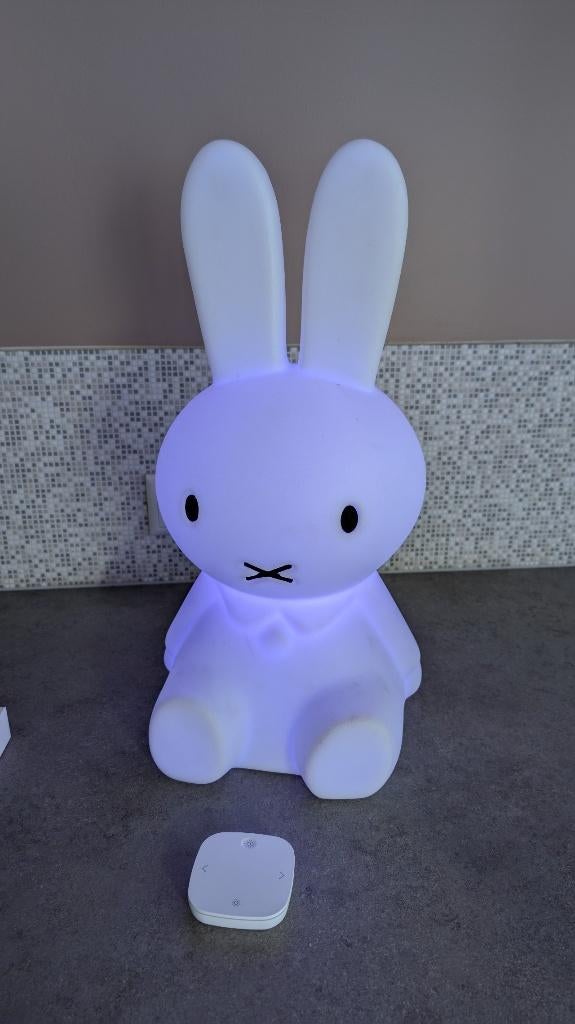 Mr Maria Nijntje Miffy Lamp wit/kleur +afstandsbediening, Kinderen en Baby's, Ophalen of Verzenden, Zo goed als nieuw, Lamp