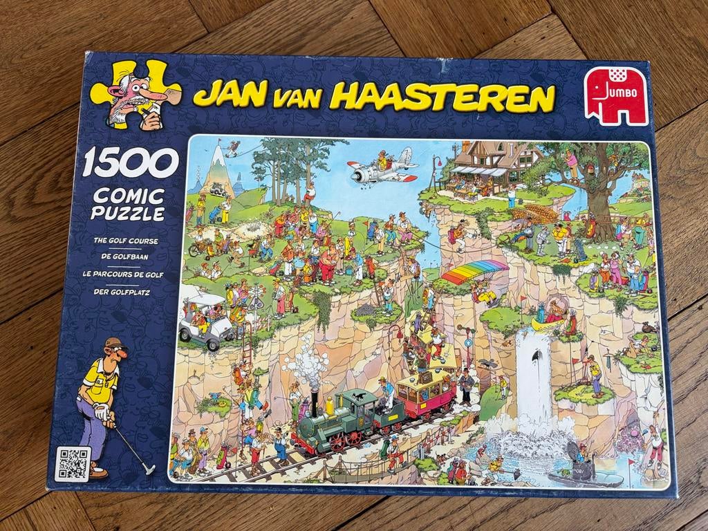 Jan van Haasteren puzzel De Golfbaan 1500 stukjes, Ophalen of Verzenden, 500 t/m 1500 stukjes, Gebruikt, Legpuzzel