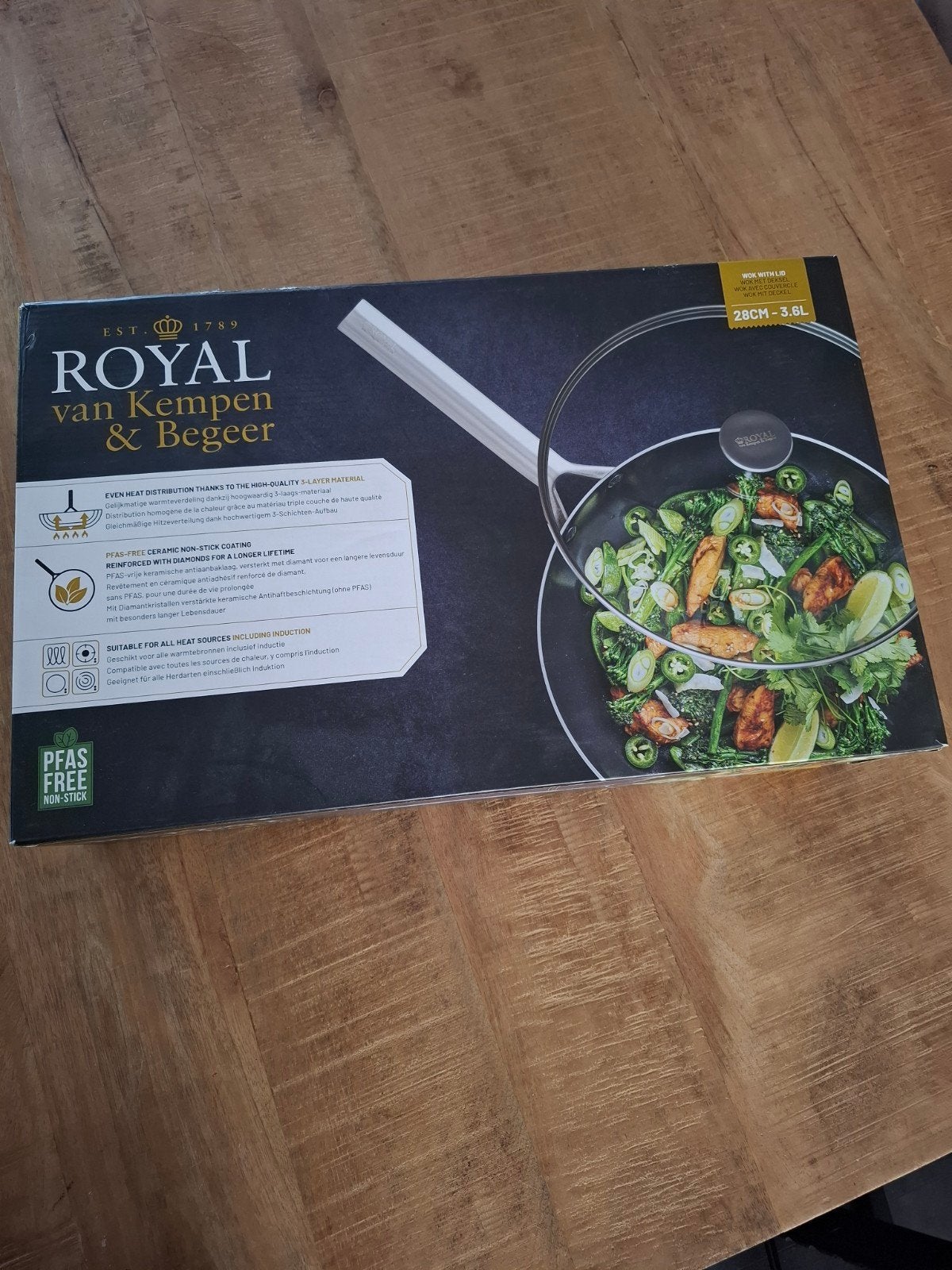 Royal van Kempen & Begeer wokpan nieuw 28 cm, Huis en Inrichting, Keuken | Potten en Pannen, Ophalen of Verzenden, Nieuw, Wok