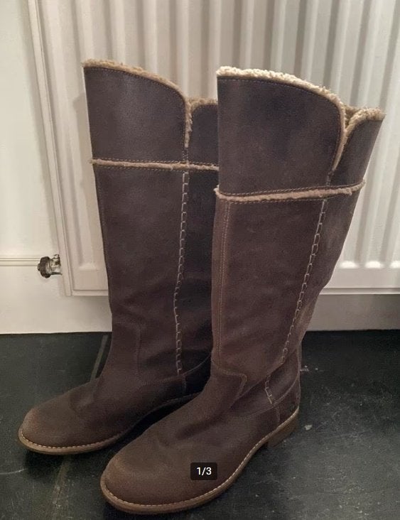 Brown leather boots (Timberland), Hoge laarzen, Bruin, Ophalen of Verzenden, Timberland