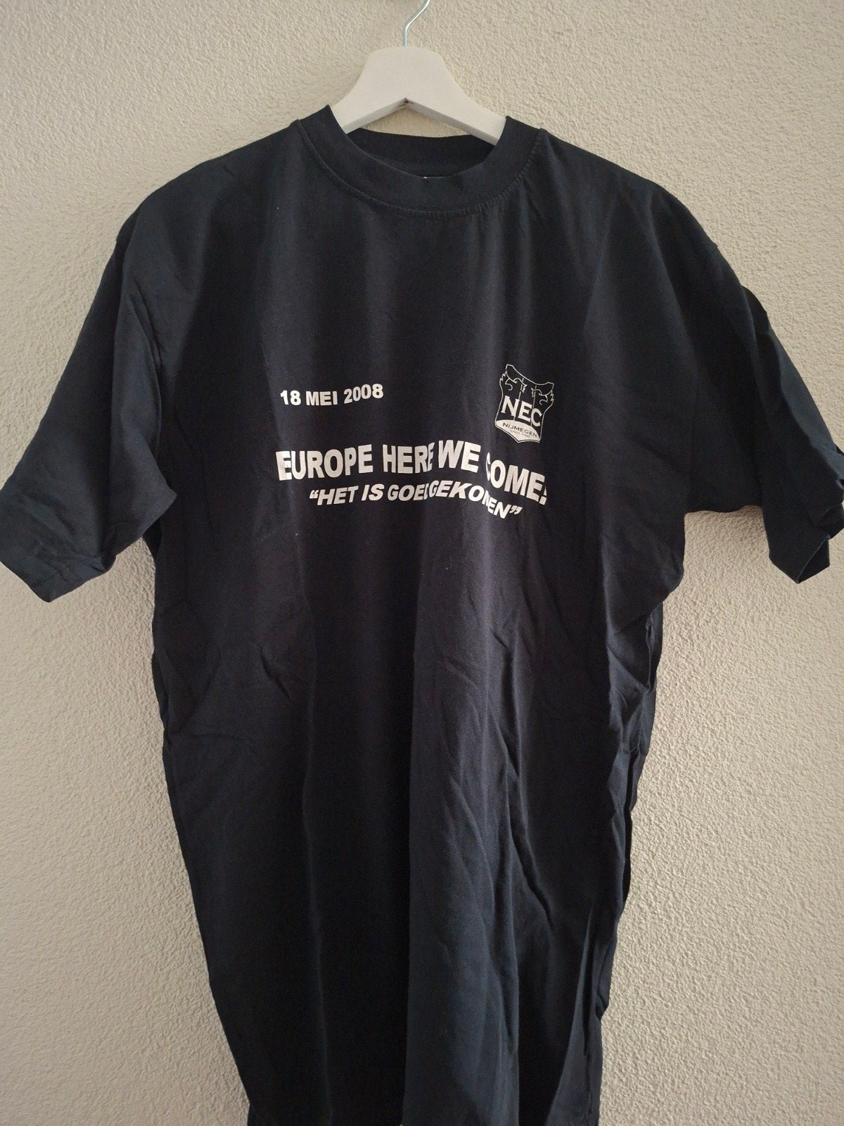 NEC Nijmegen T-shirt "Europe Here We Come" Maat XL, Zwart, Maat 56/58 (XL), Ophalen of Verzenden, NEC Nijmegen