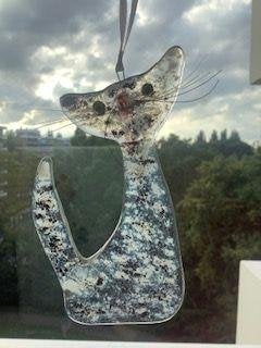 raamhanger kat glazen raamdecoratie glazen kunst, Ophalen, Zo goed als nieuw, Minder dan 50 cm, Overige typen