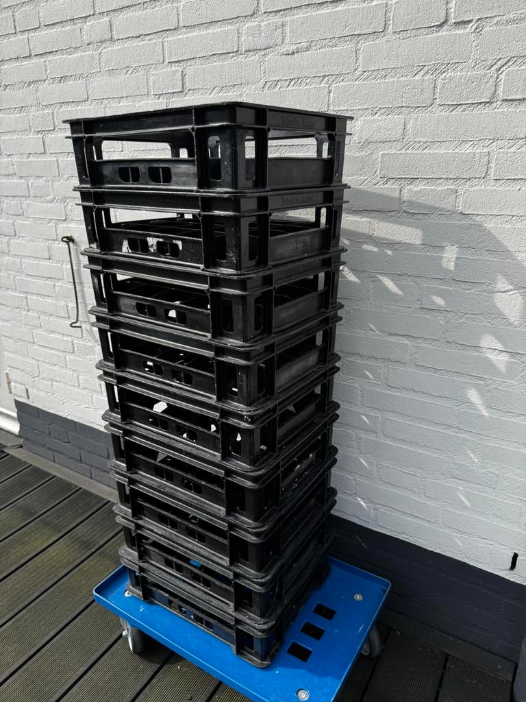Horeca glaskrat/vaatwaskorf/flessenkrat zwart | 9 stuks, Doe-het-zelf en Verbouw, Kratten en Dozen, Ophalen, Gebruikt, 40 tot 60 cm