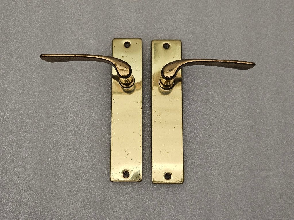 Setje vintage Geelkoperen Deurbeslag set nr.9, Ophalen of Verzenden