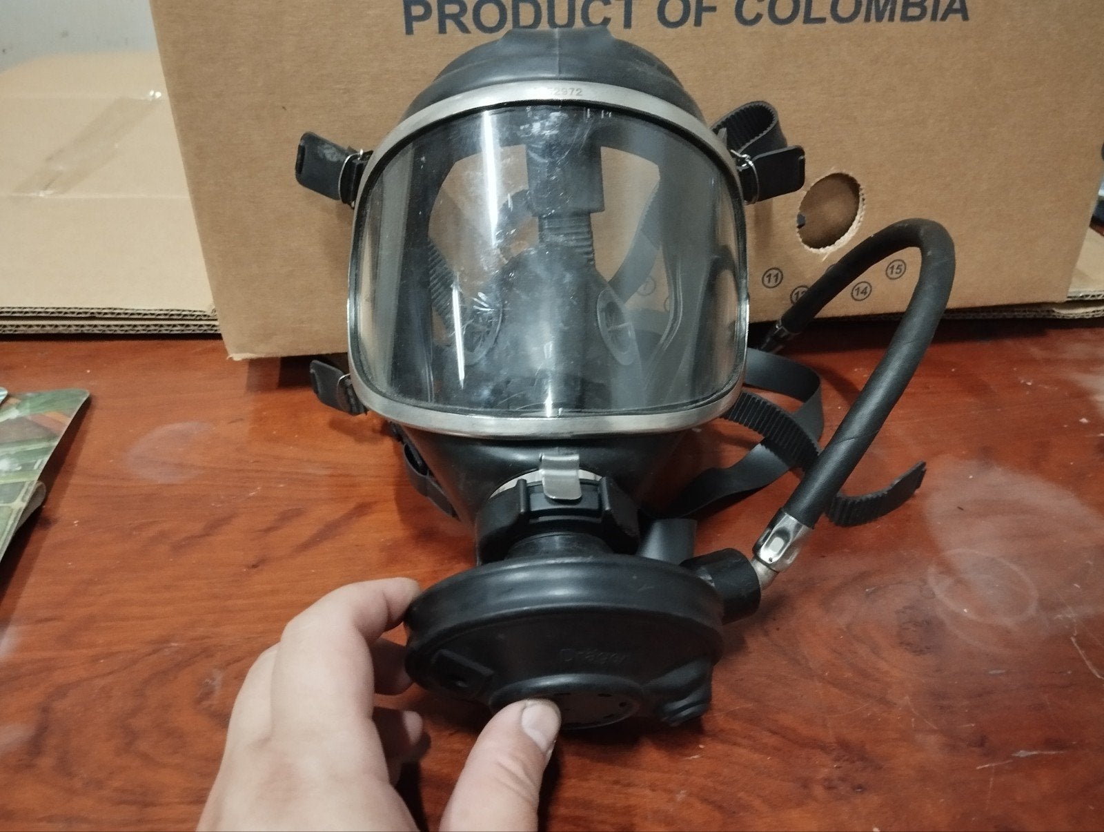 Dräger Panorama Nova Gasmasker met Filter en Slang, Ophalen of Verzenden, Gebruikt