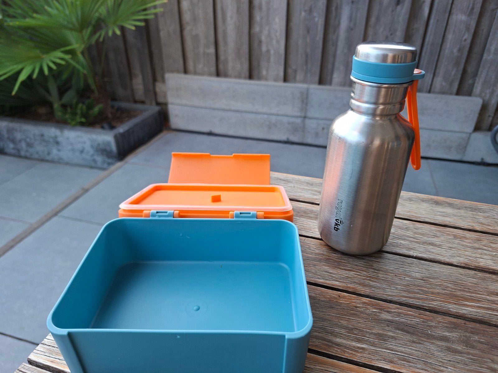 Broodtrommel en drinkfles set - Zo goed als nieuw, Blauw, Kunststof, Ophalen of Verzenden, Zo goed als nieuw