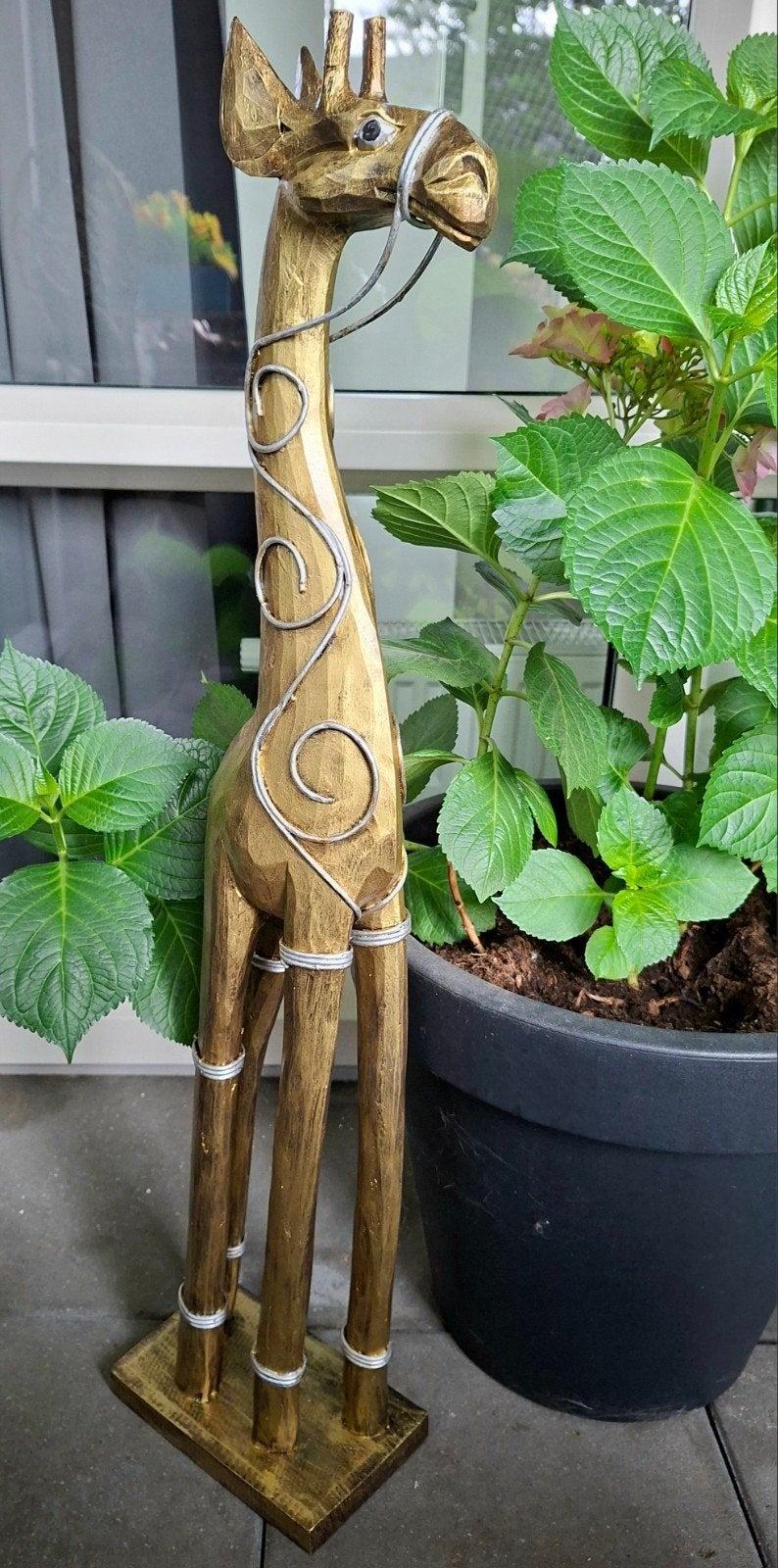 Geschilderde houten giraf, fantasy deco, Ophalen