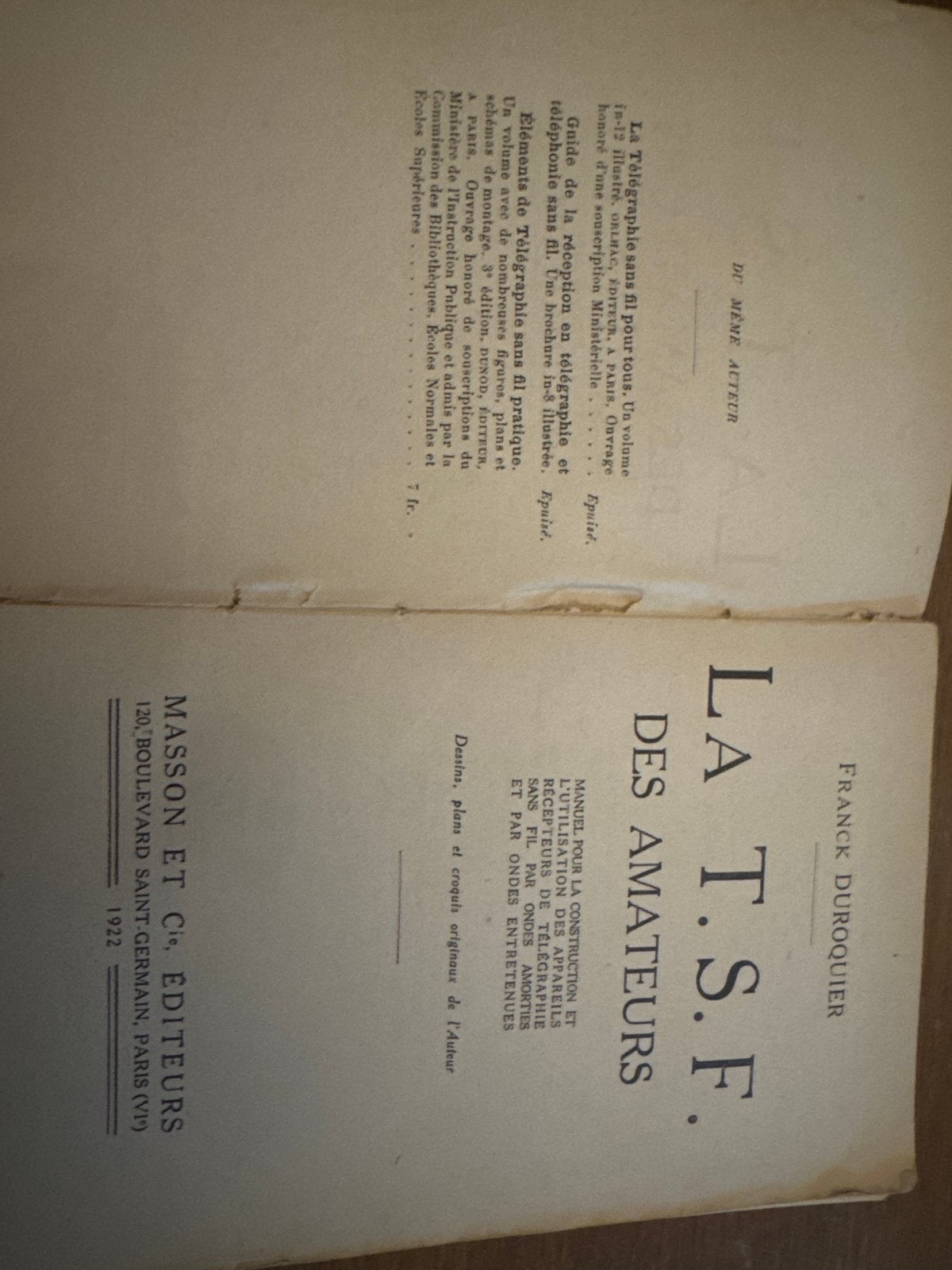 Foto 2 van La T.S.F. des Amateurs - Franck Duroquier (1922)