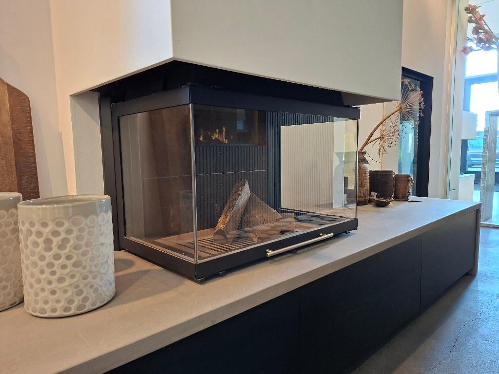 (Showroommodel) Houthaard Totem 800 Technika panorama!!, Ophalen of Verzenden, Zo goed als nieuw, Inbouwhaard, Houthaard