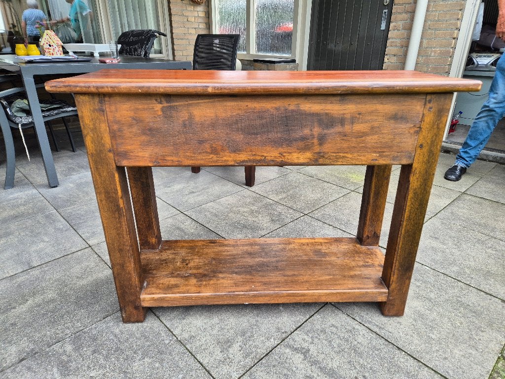 side-table, Huis en Inrichting, Tafels | Sidetables, Ophalen, Gebruikt, 100 tot 150 cm, Overige houtsoorten