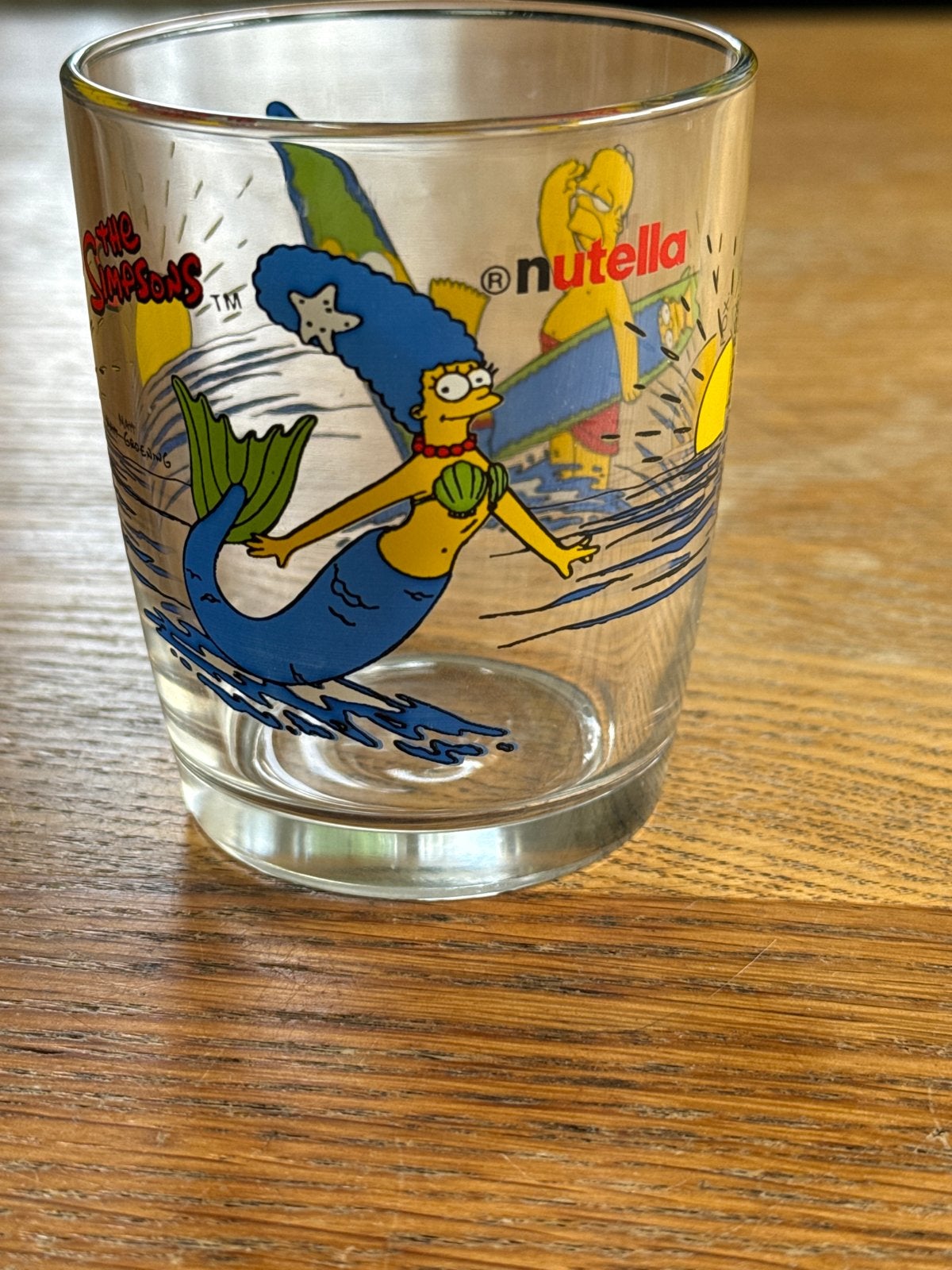 Vintage Nutella De Simpsons Glas - Marge Zeemeermin, Ophalen of Verzenden, Overige figuren, Zo goed als nieuw, Beeldje of Figuurtje