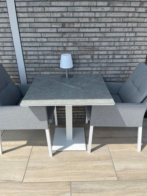 Supermooi aluminium met stoffen tuinset voor 2 personen Life, Tuin en Terras, Aluminium, Zo goed als nieuw, Tuinset, Eettafel