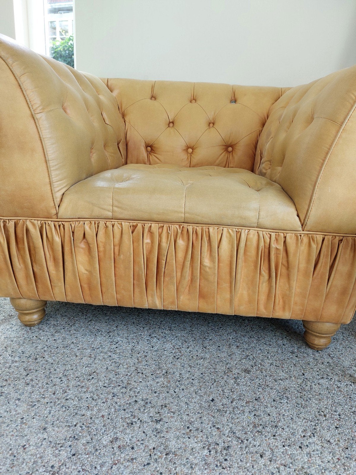 Riviera Maison Fauteuil - Heerlijk Zittend Leer, Huis en Inrichting, Fauteuils, Ophalen, Gebruikt, Landelijk, Klassiek, 75 tot 100 cm