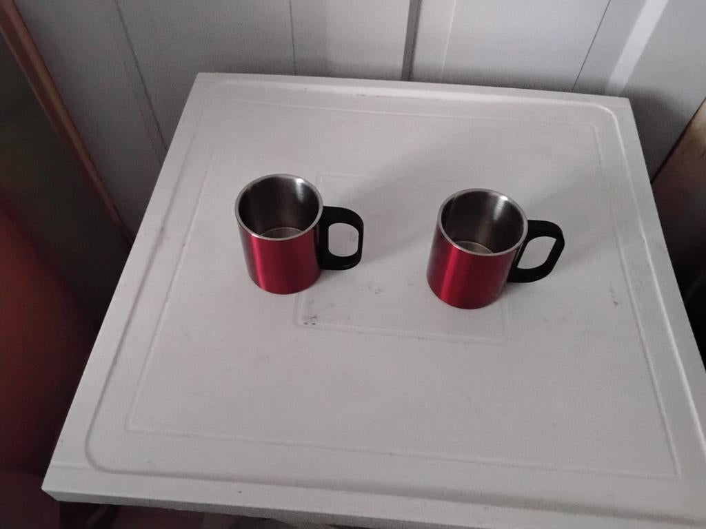 Rvs bekers, Ophalen of Verzenden, Zo goed als nieuw