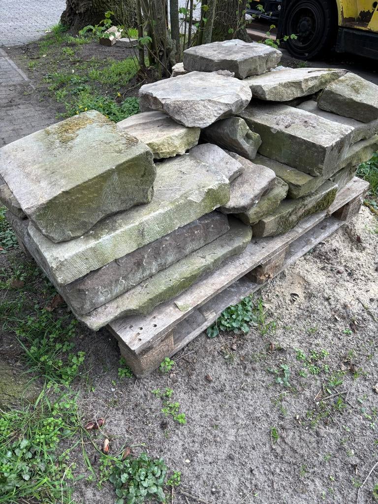 Bentheimer zandstenen - Diverse maten, Tuin en Terras, Grind, Keien en Split, Gebruikt, Kei, Grijs, Zandsteen, Ophalen