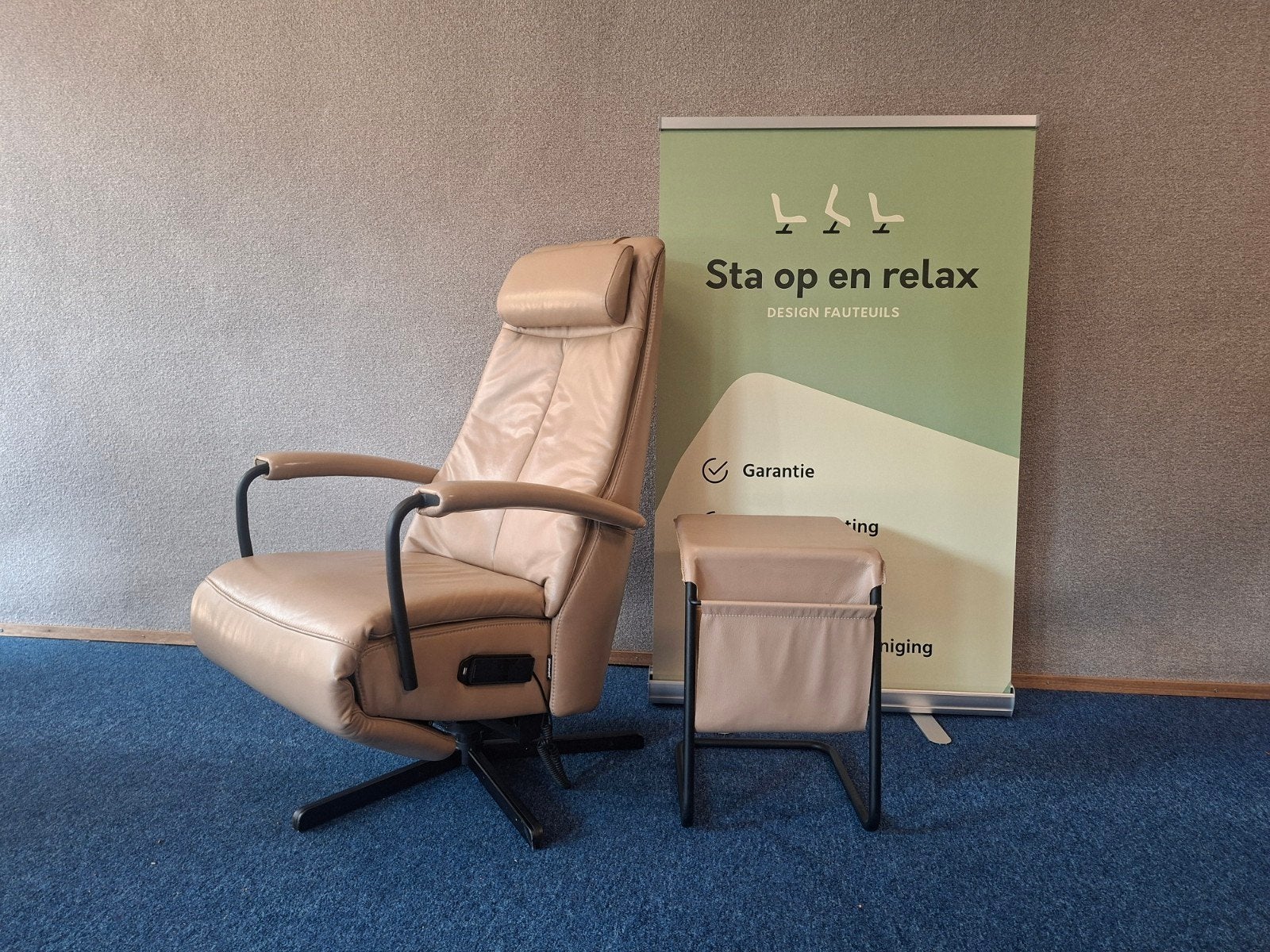 sta op relax fauteuil Prominent C102 ACCU🔋  + VERWARMING 🔥, Huis en Inrichting, Fauteuils, Ophalen, Minder dan 75 cm, Zo goed als nieuw