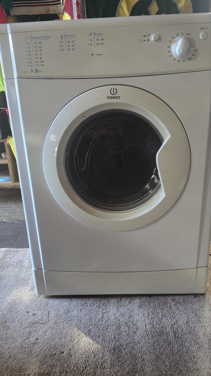 Indesit Droger - 7kg Capaciteit, 6 tot 8 kg, Gebruikt, Ophalen of Verzenden, Voorlader