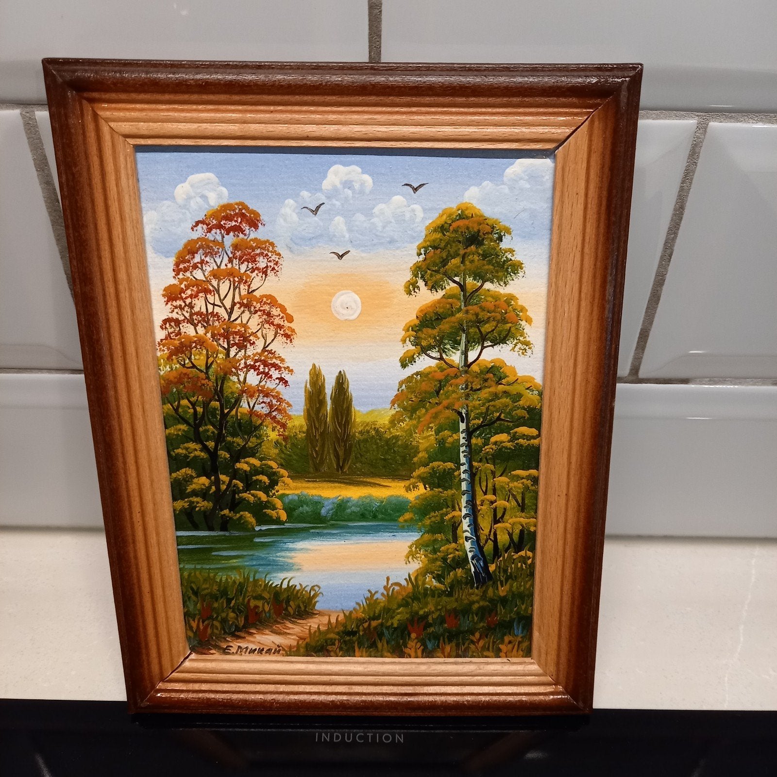 Mooi klein olieverfschilderij op paneel, gesigneerd E Muray?, Antiek en Kunst, Kunst | Schilderijen | Klassiek, Ophalen of Verzenden