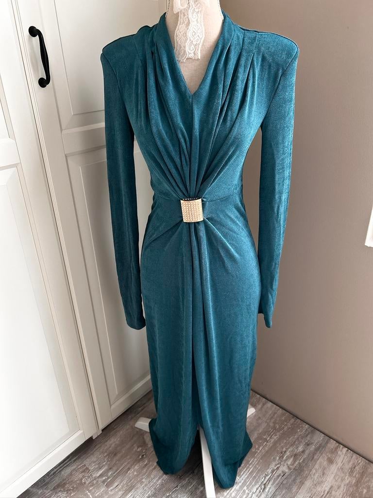 Turquoise lange jurk van Shein. Maat 36. Nieuw!, Nieuw, Maat 36 (S), Onder de knie, Verzenden