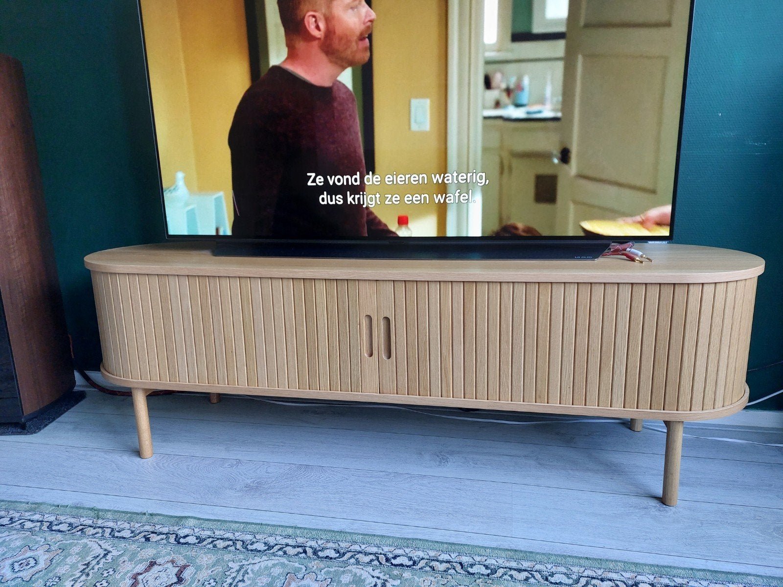 tv meubel japandi 1,60, Ophalen, 25 tot 50 cm, 150 tot 200 cm