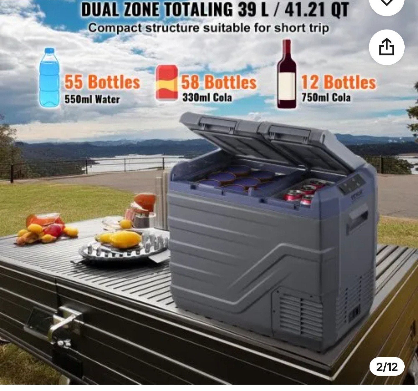 VEVOR 39L Dual Zone Autokoelkast/Vriezer, Ophalen, Nieuw