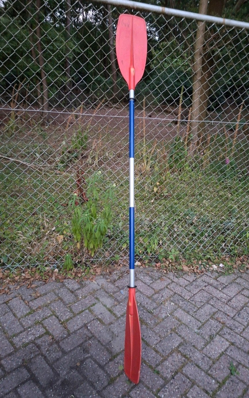 Kano peddel rood/blauw - Zo goed als nieuw, Ophalen, Zo goed als nieuw, Dubbelbladige peddel