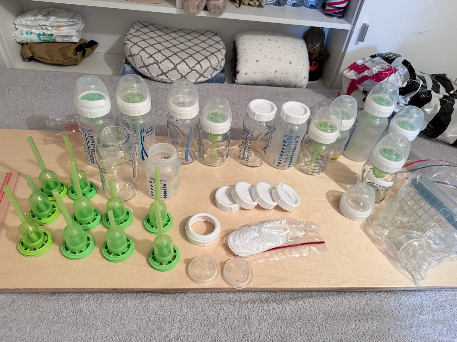 Dr. Brown's flessen P1, P2, P3 - Glas en plastic, Gebruikt, Dr. Brown's, Ophalen of Verzenden, Babyfles