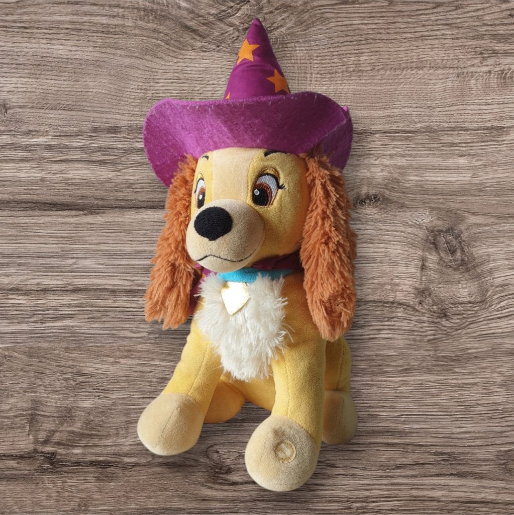 Disney hond Lady knuffel Halloween tovenaar h 35 cm 1309, Disney, -, Overige typen, Ophalen of Verzenden