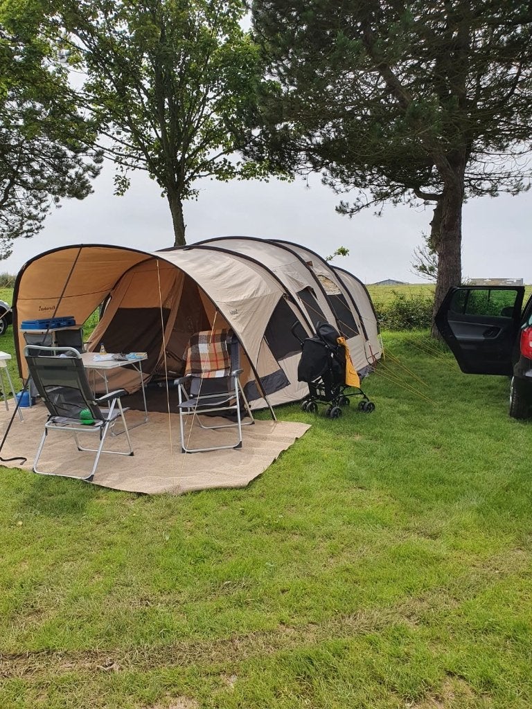 Ruime Eureka tunneltent van technisch katoen met luifel, Caravans en Kamperen, Tenten, Ophalen, Gebruikt, Tot en met 5