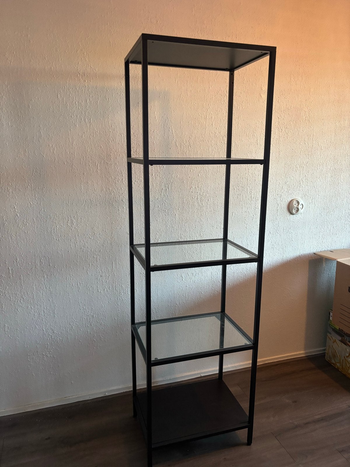 IKEA Vittsjö Stellingkast Zwart met Glazen Planken, Ophalen, Gebruikt