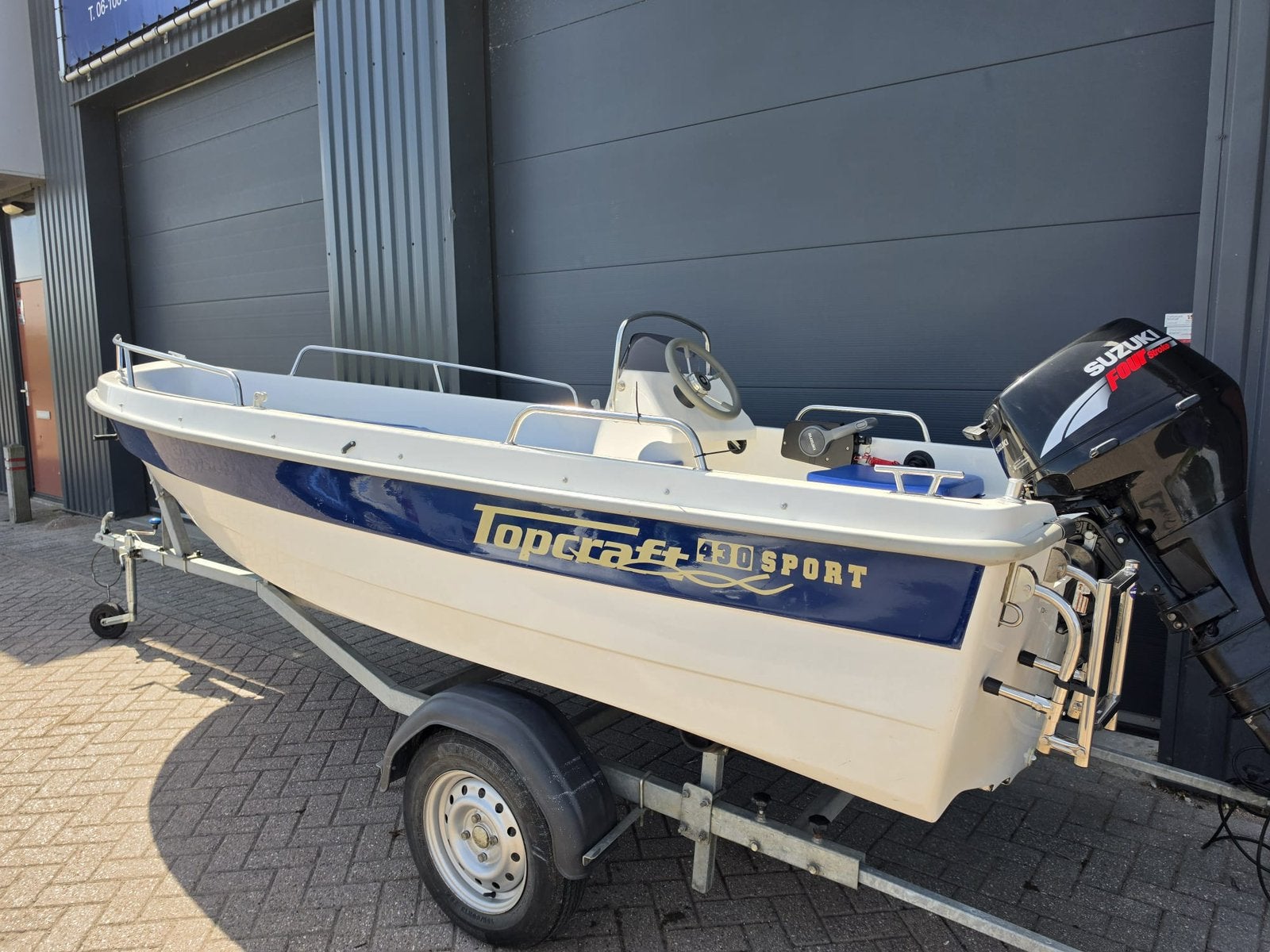 Prachtige Topcraft 430 Sport + Suzuki 9,9PK 4 Takt, Tot 10 pk, Viertaktmotor, Ophalen of Verzenden, Zo goed als nieuw