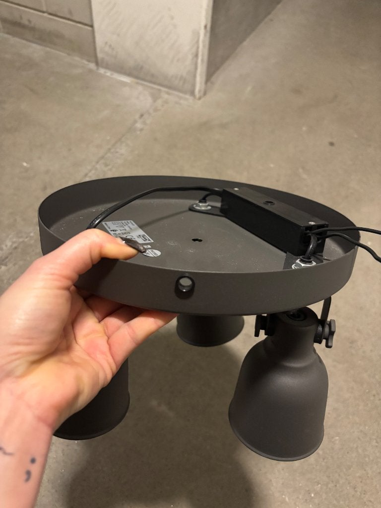 IKEA HEKTOR plafond lamp, Ophalen, Zwart, E27 (groot), Zo goed als nieuw